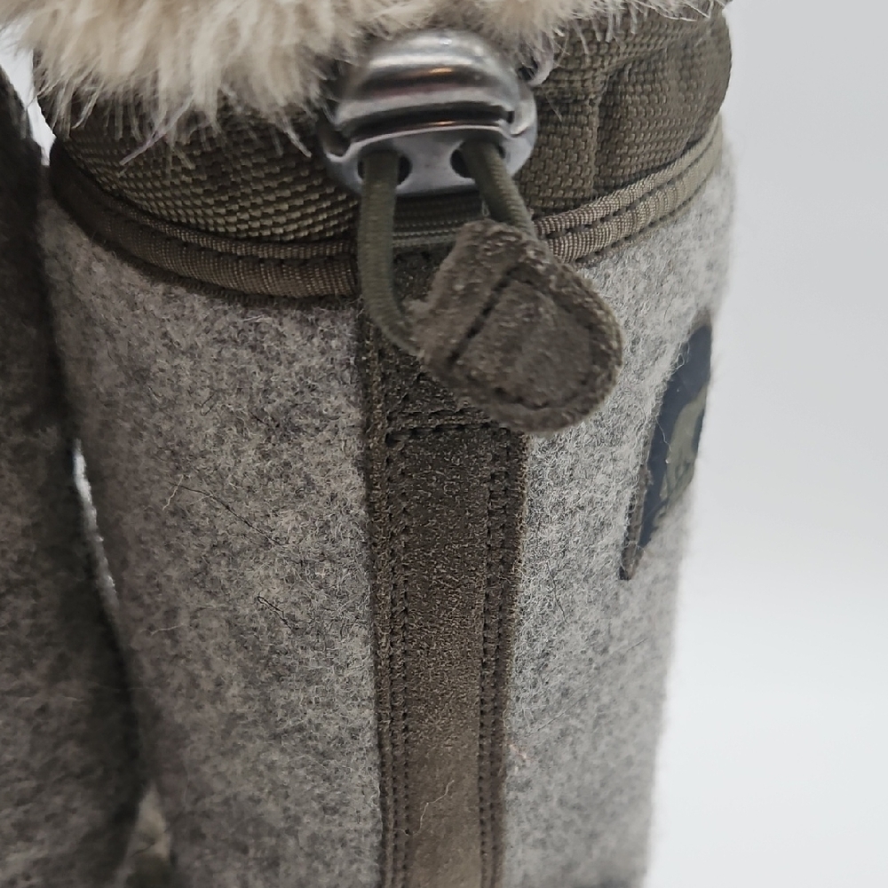 Sorel Women's Tall Olive Winter Boots with Faux Fur Trim - Picture 11 of 15
